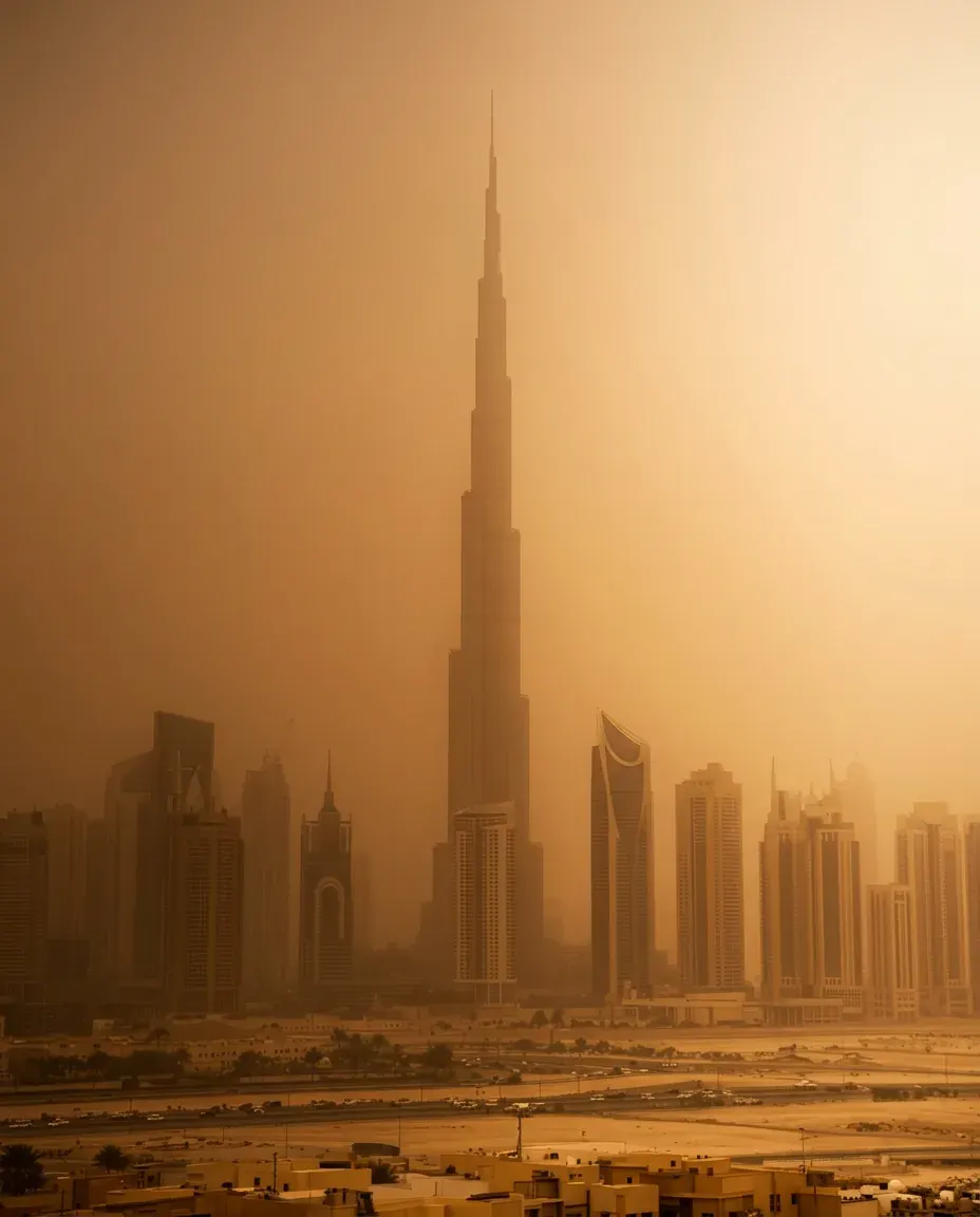 الرمال والغبار العالق