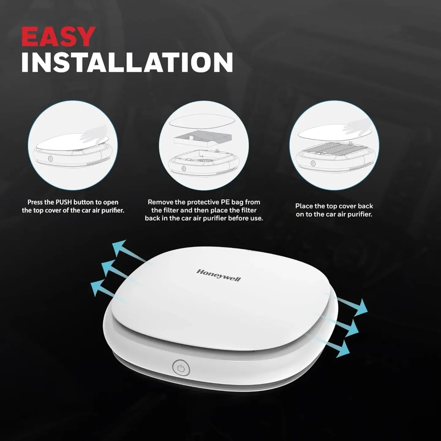 Honeywell جهاز تنقية هواء Honeywell Move Pure 3 Car - صورة مصغرة 3