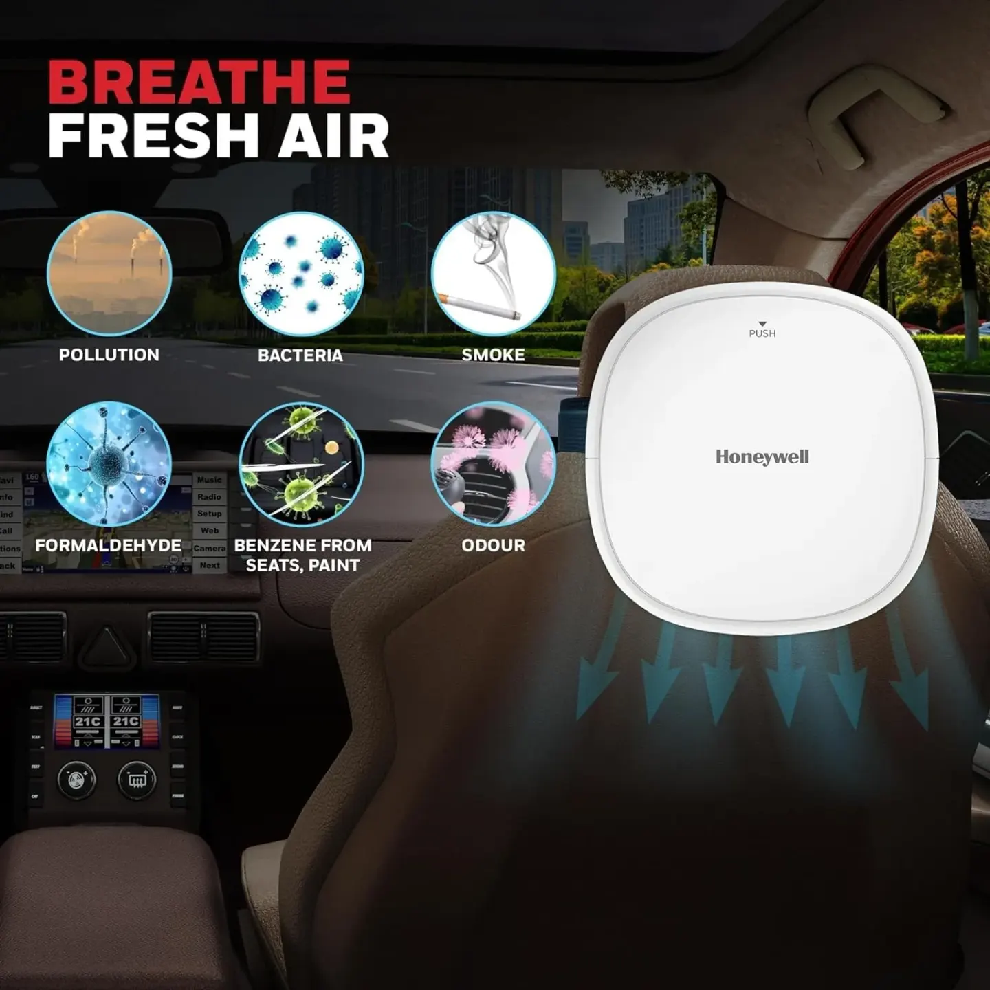 Honeywell جهاز تنقية هواء Honeywell Move Pure 3 Car - صورة مصغرة 2