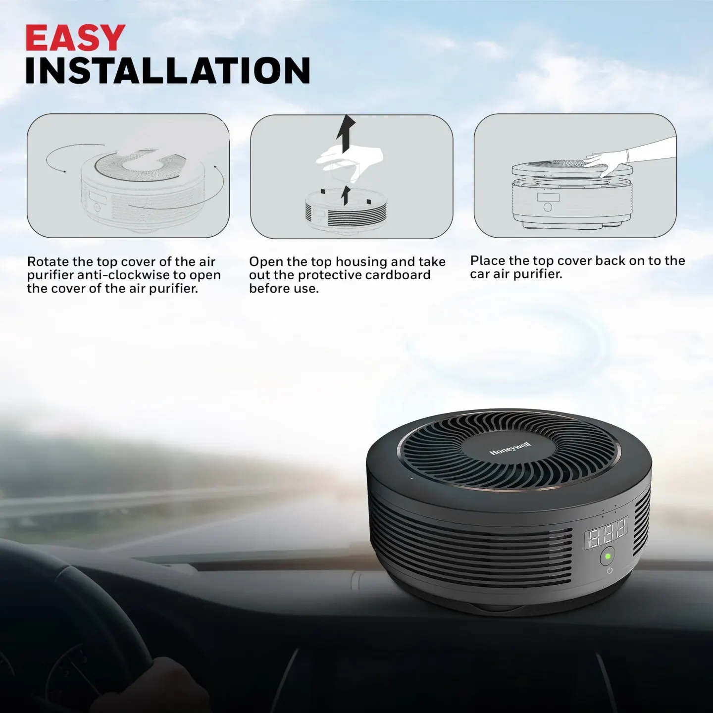 Honeywell جهاز تنقية هواء Honeywell Move Pure 4 Car - صورة مصغرة 6