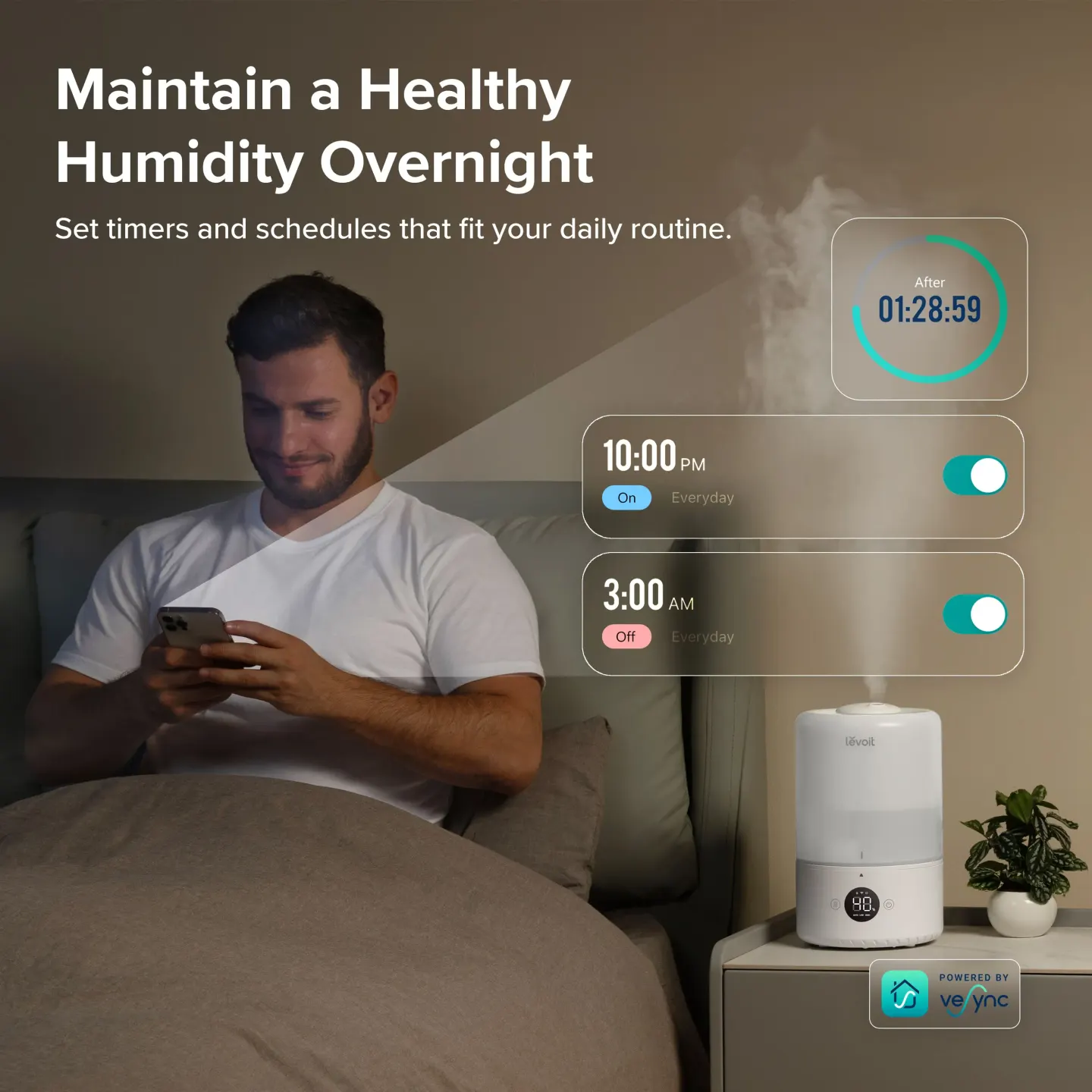 Levoit مرطب هواء Levoit Dual 200S Smart Cool Mist - صورة مصغرة 5