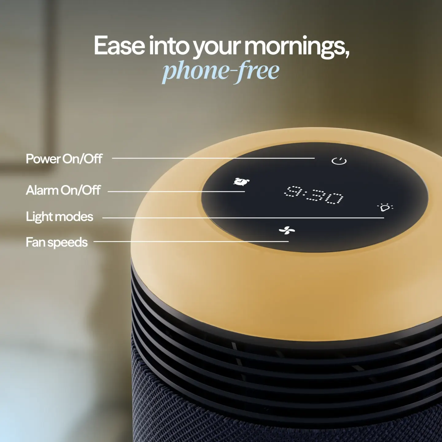 Blueair Blueair Mini Restful Sunrise Clock Air Purifier - Midnight - thumbnail 5