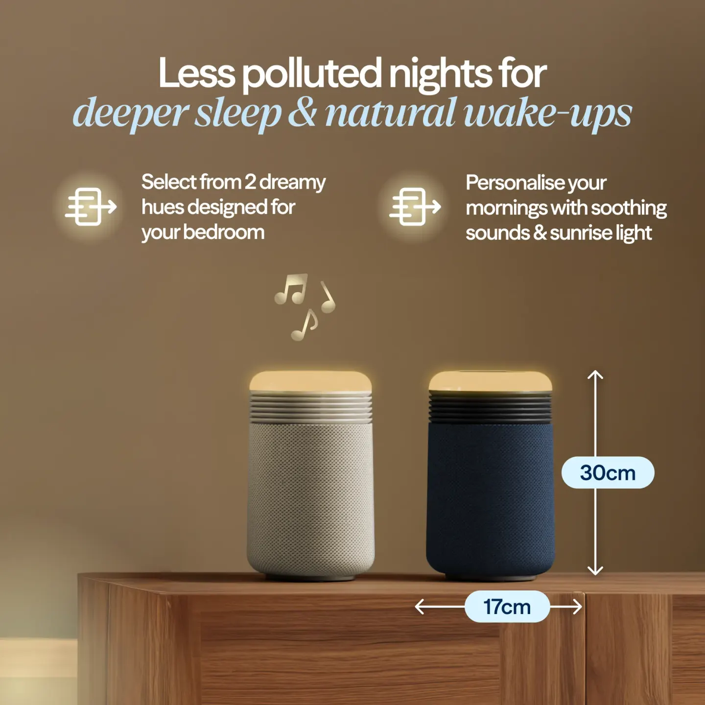 Blueair Blueair Mini Restful Sunrise Clock Air Purifier - Midnight - thumbnail 3