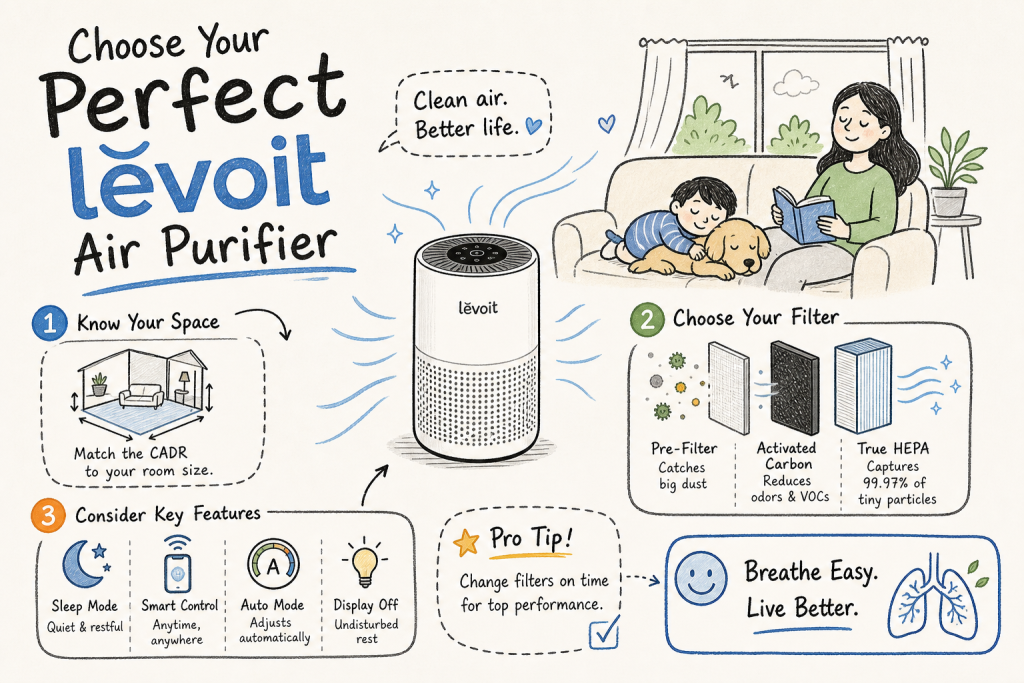 دليل شامل لاختيار levoit air purifier المثالي